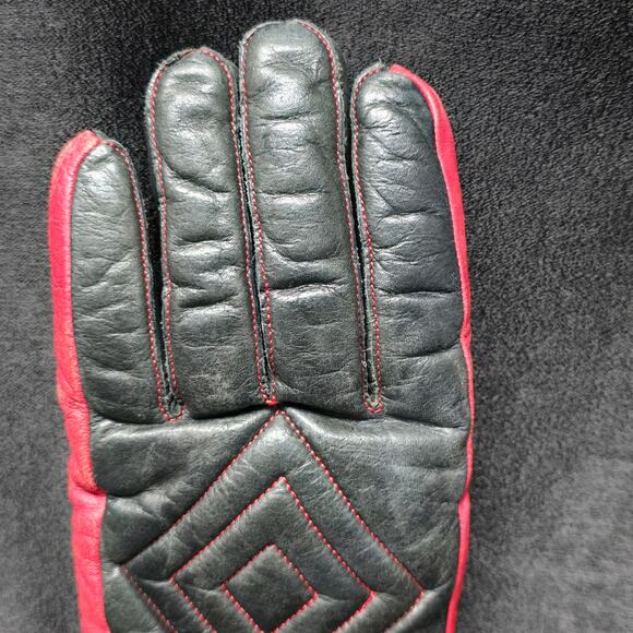 Vintage ARIS Red & Black SOFTAN Winter Weather Snow Ski Gloves Men's Small - Picture 8 of 16